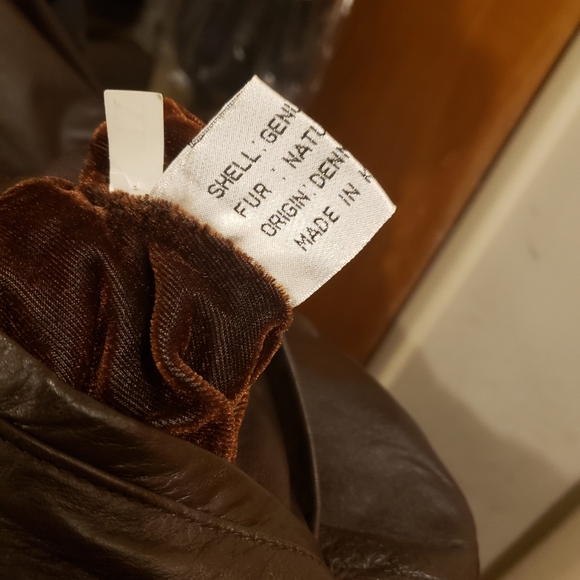 Reversable Ranch Mink Leather Bomber Jacket - Picture 13 of 14